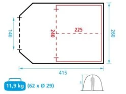 Obelink Benidorm 4 CoolDark Tente Tunnel 15 Obelink Benidorm 4 CoolDark Tente Tunnel -Obelink 576613 576613 images other obelink benidorm 4 blue afb7 2 ecommerce