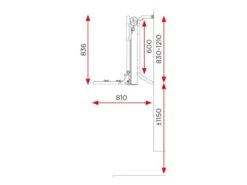 BR-Systems Short Porte-vélos élévateur électrique -Obelink br systems short elektrische lift fietsendrager tekening ecommerce d04a