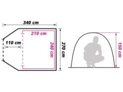 Obelink Shelter 4 CoolDark Tente Dôme -Obelink obelink shelter 4 cooldark floor plan ecommerce f6e0